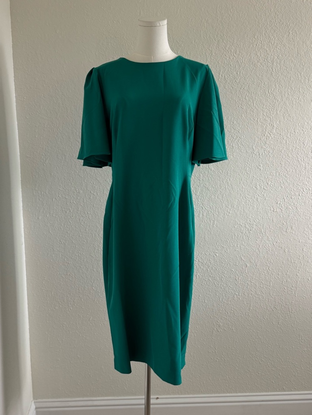 Antonio Melani Emerald Green Cape Sleeve Crepe Dress size 12